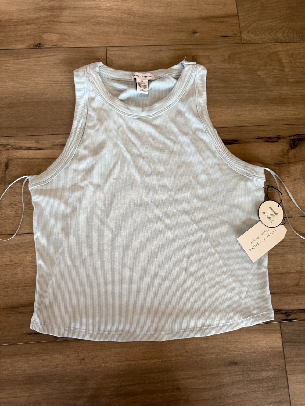 Better Together Light Blue Ribbed Tank Top XL new